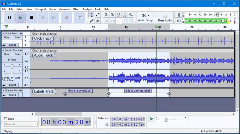 Ảnh chụp màn hình Audacity