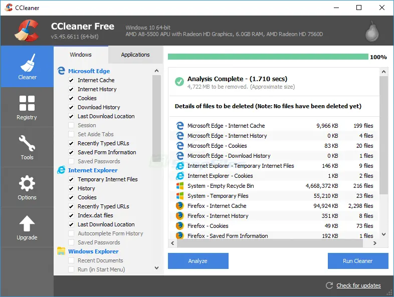 Ảnh chụp màn hình CCleaner